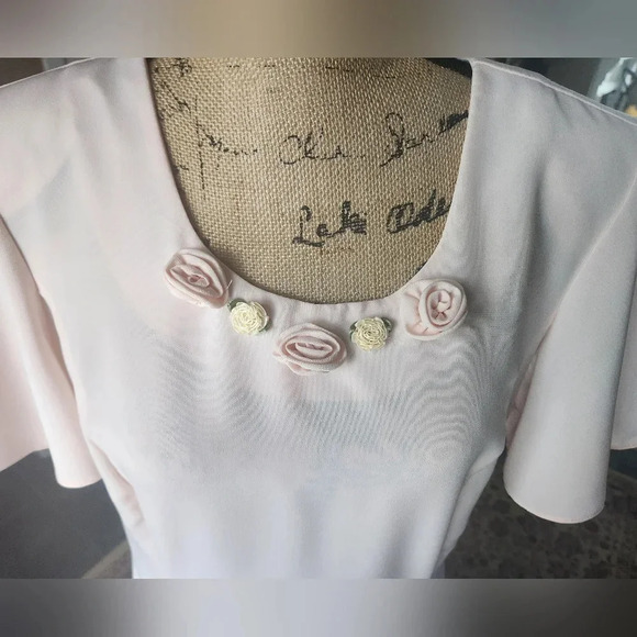 Gorgeous 1980's Blush Flow Maxi Dress Sz 12 - Picture 4 of 11